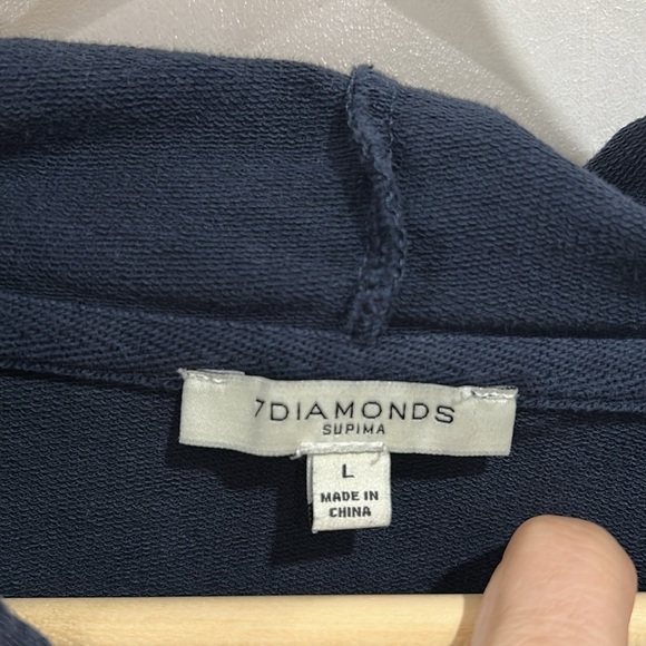 7 Diamonds Supima Mulholland Drive Hoodie Sweatshirt in Navy - Large - Picture 6 of 8